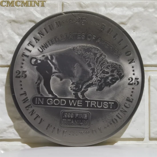 Colecciones de monedas de desafío personalizadas, barra de búfalo de titanio chapada en oro de 1 gramo
